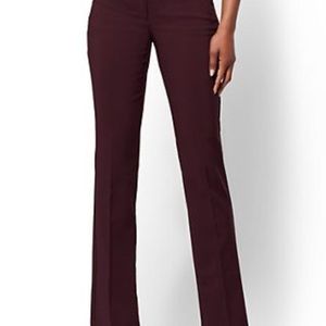 Maroon suit pants.